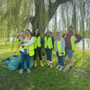 The team collected 14 bags of rubbish.