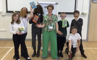 London-based author and illustrator Louie Stowell, who is best known for her 'Norse God' book series, gave an hour-long assembly at Ravensthorpe Primary School in Peterborough.