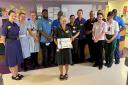 Lynda Whittle and Peterborough City Hospital staff on the B6 ward