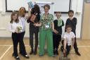 London-based author and illustrator Louie Stowell, who is best known for her 'Norse God' book series, gave an hour-long assembly at Ravensthorpe Primary School in Peterborough.