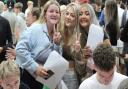 Students at  Nene Park Academy in Peterborough with their GCSE results