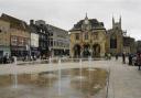 The fountains in Peterborough city centre.