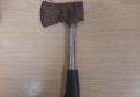 Convicted shoplifter Mohammed Fatah was found with this axe in his bag after making threats to staff at the probation office in Bridge Street, Peterborough, on March 25.