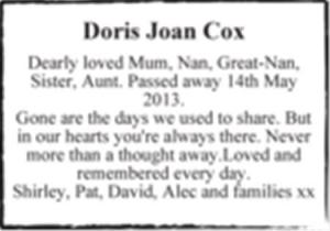 Doris Joan Cox