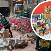 The hampers provided families in need struggling with the cost-of-living crisis Christmas goodies, a Christmas meal and household essentials. Credit: Yours Clothing.