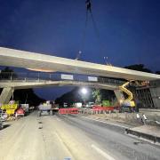 The new A47 bridge under construction.