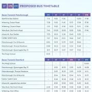 Vectare's proposed bus timetable