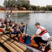The Amazon team took part in the city's annual dragon boat race.