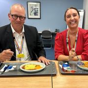 Peterborough City Hospital chair and CEO trying PCH food
