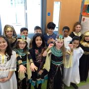 Year 3 children from Thorpe Primary School celebrate ancient times.