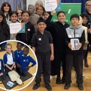 Year 5 pupils at Thorpe Primary School, in Netherton, Peterborough, learned about CPR and how to use a defibrillator during an event to mark the school's First Aid Awareness Week.